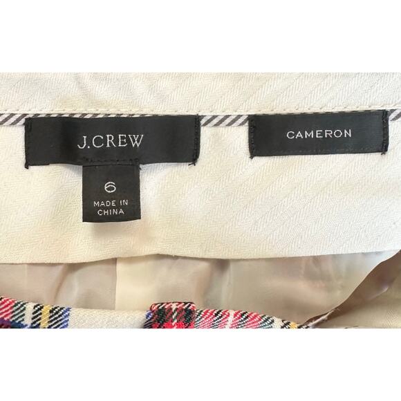 J. Crew Cameron Wool Pant in Snowy Stewart Tartan Plaid AT829 Size 6 - Picture 11 of 13